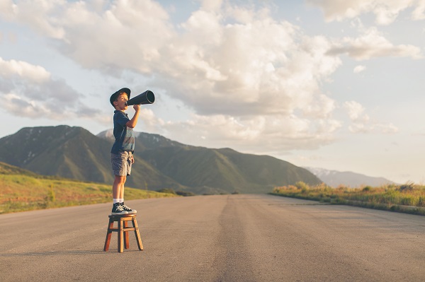 Child with megaphone