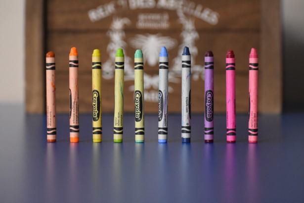 Coloured crayons