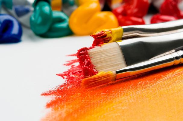 Colourful paintbrushes