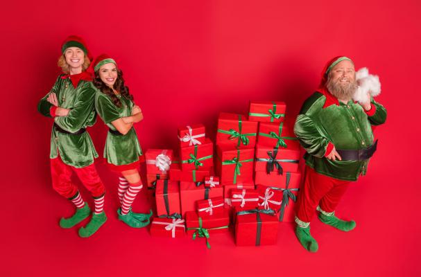 Elves preparing for Christmas