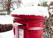 Post box with snow