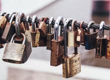 Padlocks on a wire