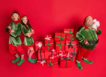 Elves preparing for Christmas